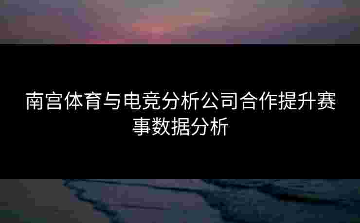 南宫体育与电竞分析公司合作提升赛事数据分析